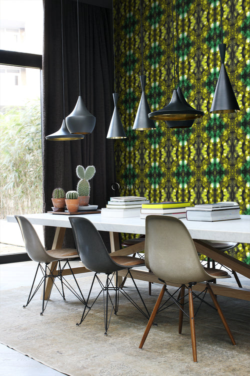 Origin Wallcoverings behang kaleidoskoop-motief geel en groen - 53 cm x 10,05 m - 337201 - vtwonen shop