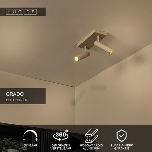 Lucide plafondspot GRADO - 2xGU10 (MR11) - Taupe