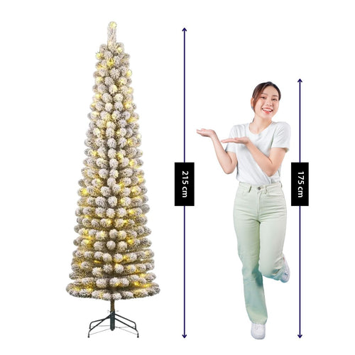 Black Box Trees Charlton Kerstboom met Warm Witte LED Verlichting - Kunstboom met Scharnierconstructie voor Snel Opzetten - Kerstversiering voor