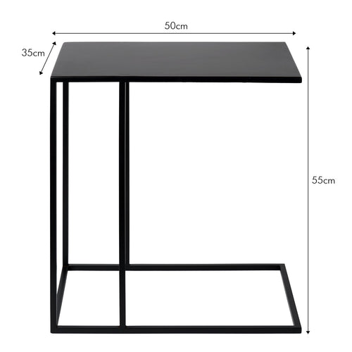 Atmooz bijzettafel Vanger - zwart - 50 x 35 x H 55 cm