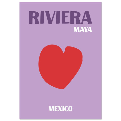 Artfulprints Poster met Lijst Mexico - Riviera Maya   - 30x40 cm - Paars