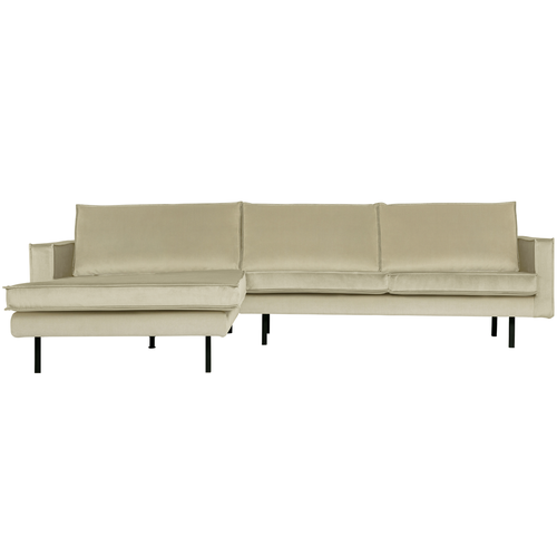 BePureHome chaise longue links Rodeo - Velvet - Pistache - 85x300x86 - vtwonen shop