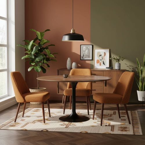 LABEL51 Eettafel Otto - Donkerbruin Mangohout - 130x130x75cm - vtwonen shop