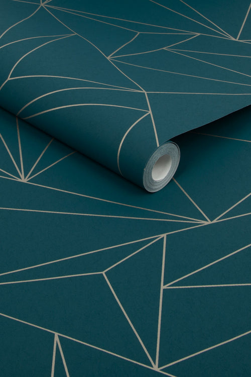 Next vliesbehang Scatter Geo Teal 10mx52cm
