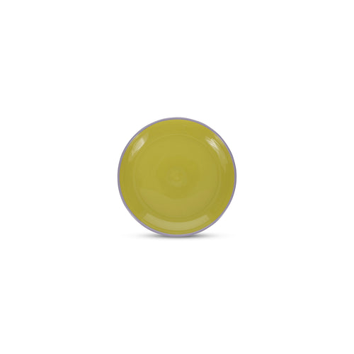 Ona - Plat bord 18xH2,5cm groen/paars Duo - Set van 4