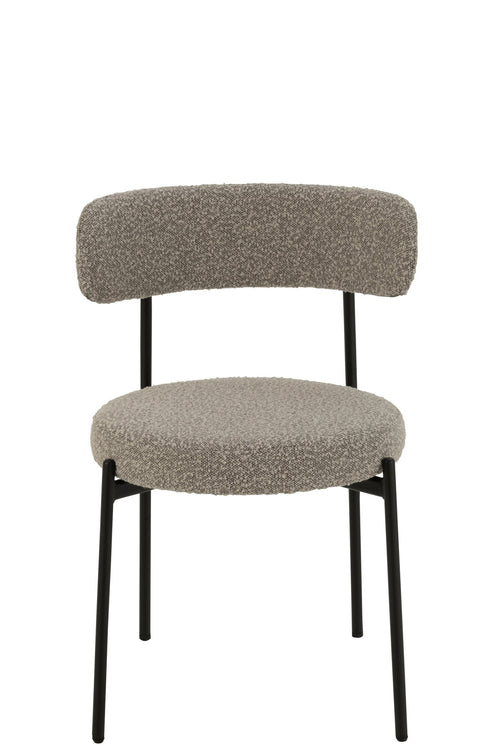 J-Line stoel Bouclé - multiplex/polyester - grijs/zwart