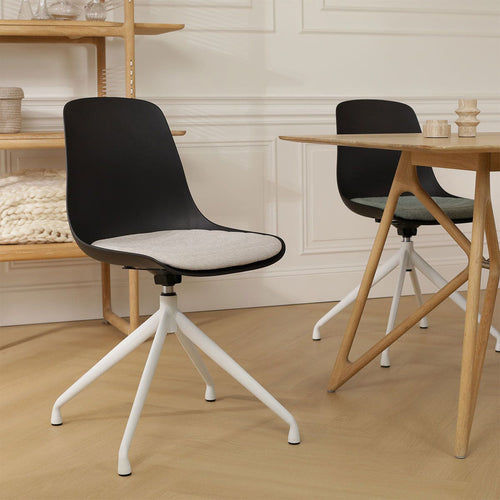 Nolon Nola-Liv Eetkamerstoel Zwart - Beige - Draaibaar - Wit - vtwonen shop