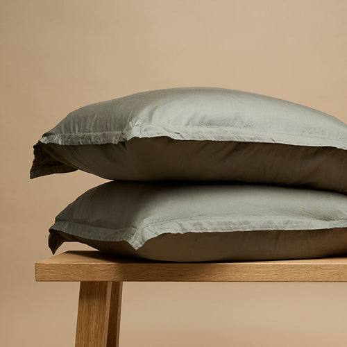 Coco & Cici - TENCEL Twill Kussensloop Olijfgroen - 1 kussensloop 50x90