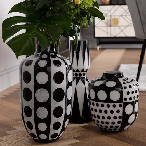 Kare Design Vaas Brillar zwart en wit 45cm