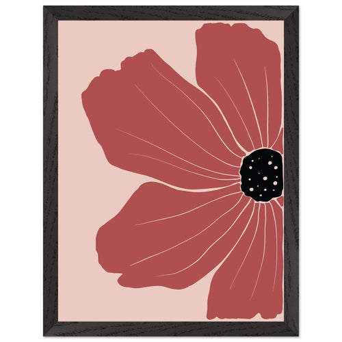 Artfulprints Poster met Lijst Boho – Red poppy   - 30x40 cm - Rood
