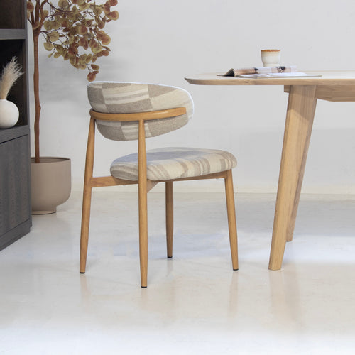 DÉJA Living Eetkamerstoel Skara - Greige/Naturel - Set van 2 - vtwonen shop