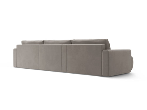 Cosmopolitan Design Converteerbare panoramische bank met opbergdoos Belfast 4-zits, flueel concreet - 149x340x84cm