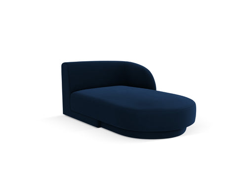 Micadoni rechter chaise longue Miley flueel, koningsblauw - 156x90x70cm