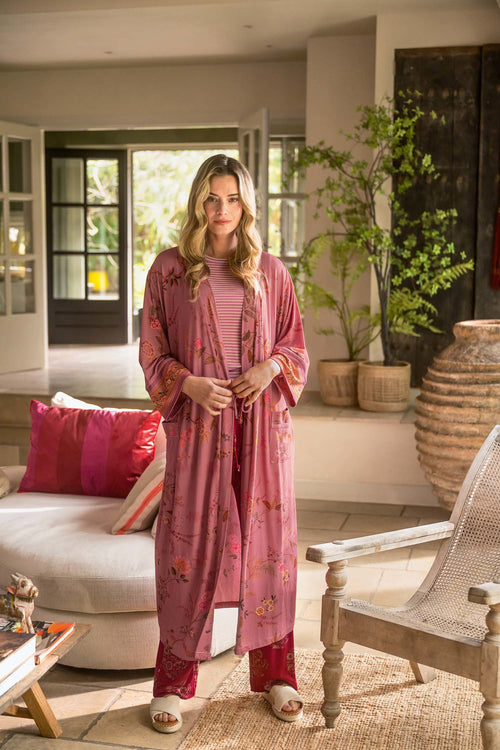 Pip Studio - Noa Kimono Dames - Bodhi Flower - Roze - XXL