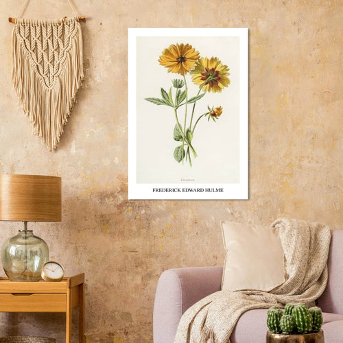 Artfulprints  Frederick Edward Hulme - Coreopsis   poster 70x100 cm
