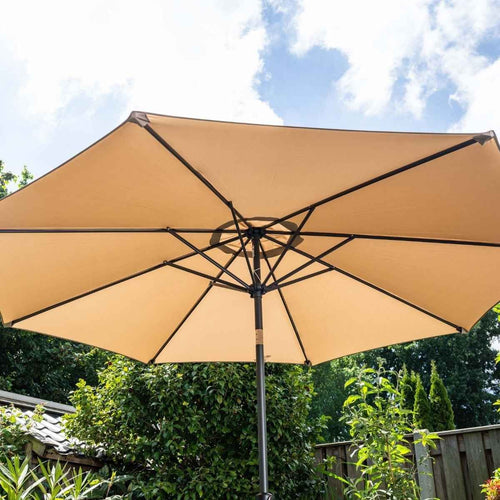 Garden Impressions stokparasol Lotus taupe Ø300 cm met Eureka voet en hoes