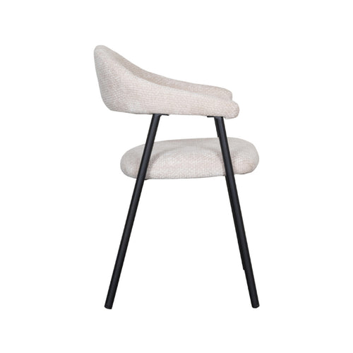 LABEL51 Eetkamerstoel Amaze - Naturel Stof - Zithoogte 50cm - Set van 2