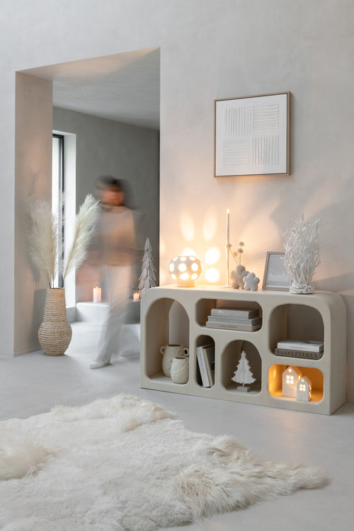 J-Line decoratie Theeboomhout - hout - wit  - small - vtwonen shop