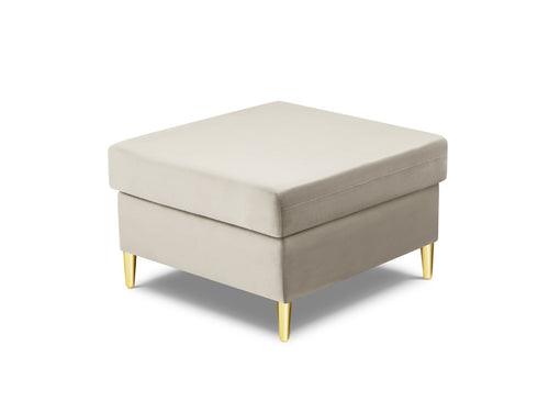 Cosmopolitan Design Poef Kyoto flueel, lichtbeige - 70x70x45cm