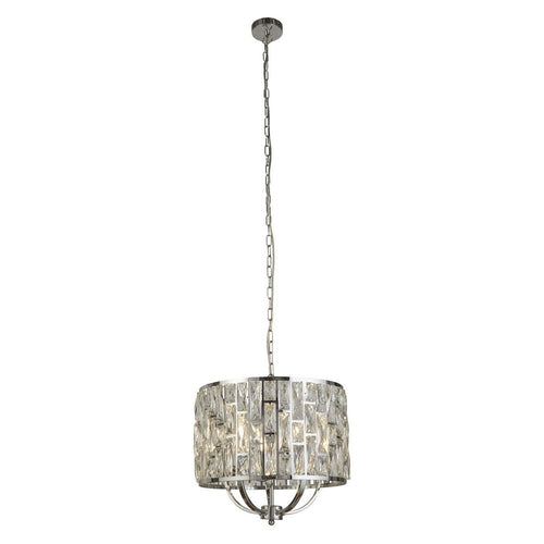 Searchlight BIJOU - 5-lichts chromen plafondlamp met kristalglas