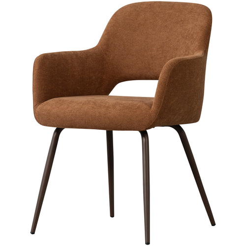 WOOOD eetkamerstoelen Jenny - Geweven Stof - Bruin - Set van 2 - vtwonen shop