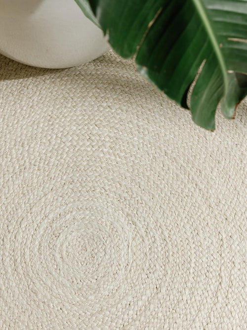 benuta jute vloerkleed Jutta - créme - ø 160 cm