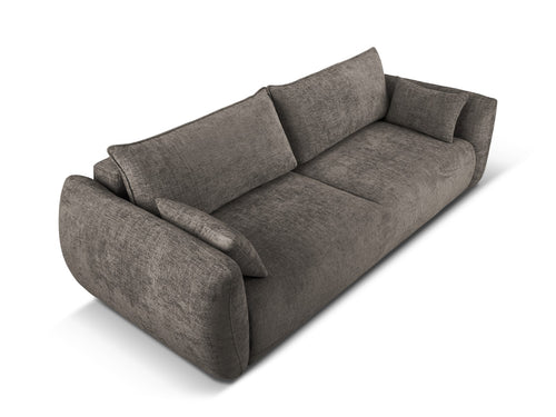Cosmopolitan Design Slaapbank met opbergdoos Matera 3-zits, chenille, grijs - 108x240x86cm