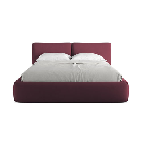 LaMiaSofa Bed met opbergruimte Milano - chenille stof - bordeaux - 180x228x82