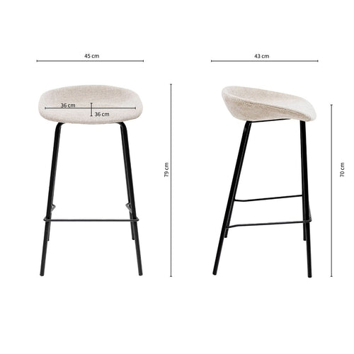 Kick barkruk Riga - 70cm - Champagne