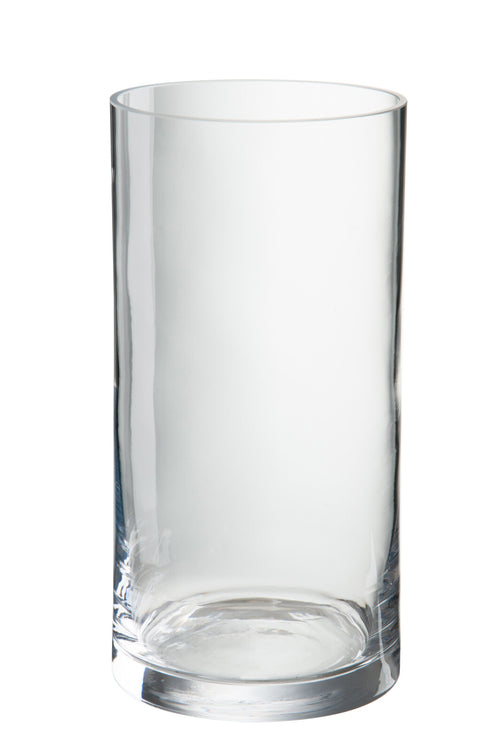 J-Line vaas Cilinder - glas - transparant - 25.5 cm hoog