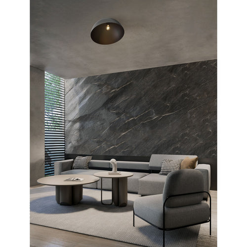 Nova Luce ONIA  Onia 50cm komvormige plafondlamp, halfverzonken, donkergrijs, zandzwart E27 1x12W
