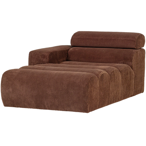 WOOOD chaise longue element arm links Novi - Ribstof - Terra - 86x109x173 - vtwonen shop