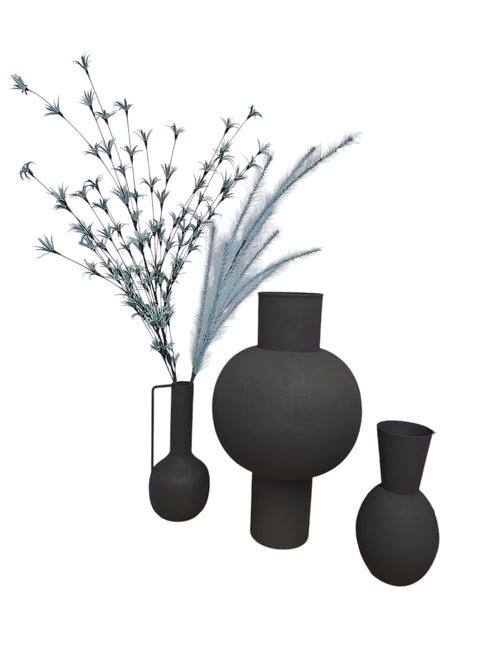 FurniLux Vazen Set Van 3 Delfi-OlaZwart - 13x13x40cm