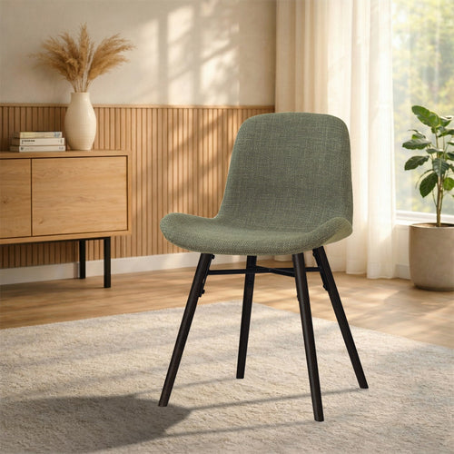 Nolon Nena-Fé Eetkamerstoel Forestgroen - Zwart Houten Onderstel