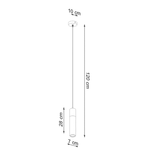 Sollux Lighting Hanglamp ZANE 1 grijs - 10x10x120cm