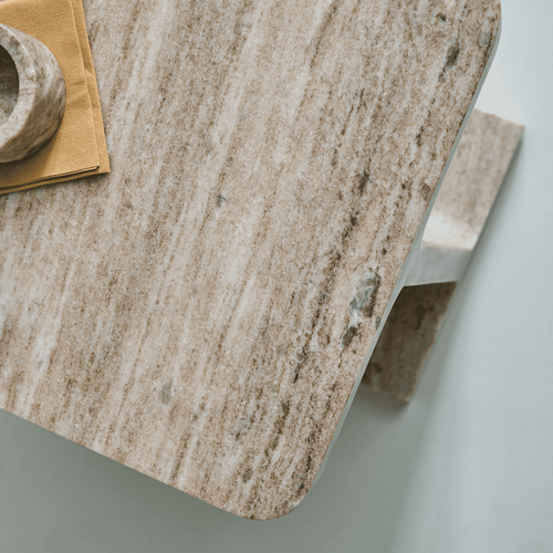 HYPPOLITE Bijzettafel van marmer - Beige - 31x38x46 cm