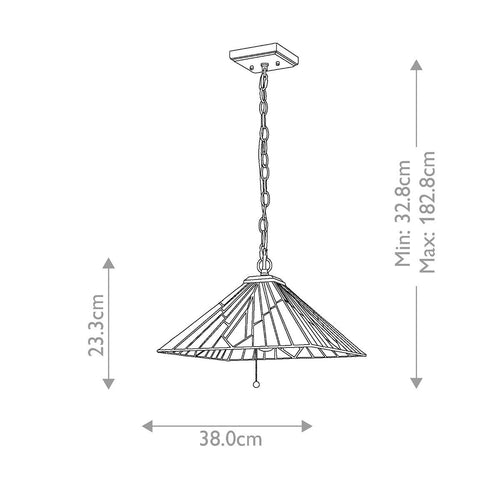 2-flammige Pendelleuchte im Vintage-Stil in Bronze