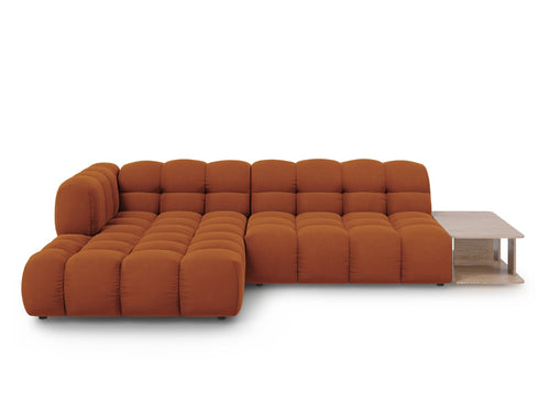 Cosmopolitan Design Modulaire hoekbank links Sky 4-zits, flueel, terracotta - 162x297x70cm