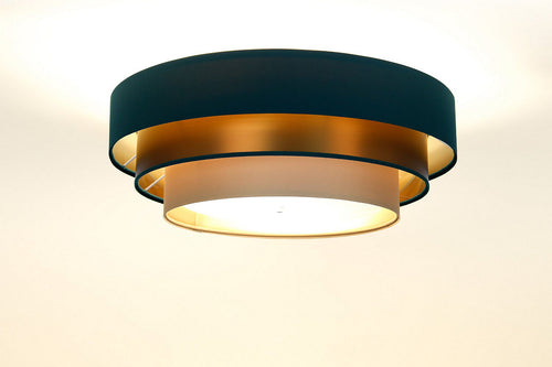 bpskoncept Plafondlamp Triniti - flessengroen satijn - koper - Ø 60 cm