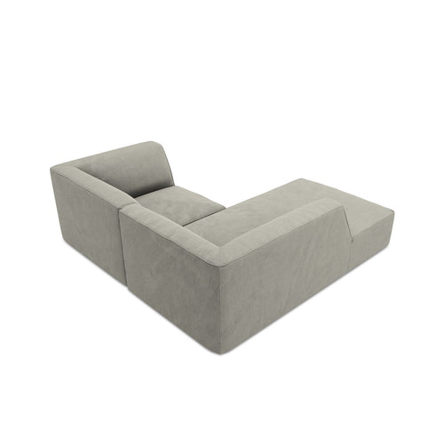Cosmopolitan Design - Modulaire hoekbank links Siena 3-zits, ribfluwelen lichtgrijs - 180x186x69cm