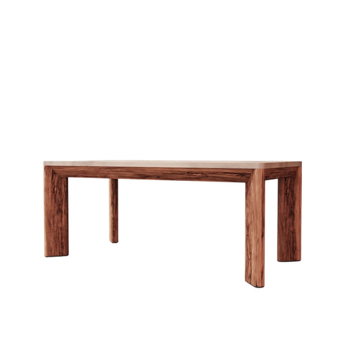 Tikamoon Rechthoekige tuintafel van massief acaciahout en ecru cement 6/8 pers. - Beige
