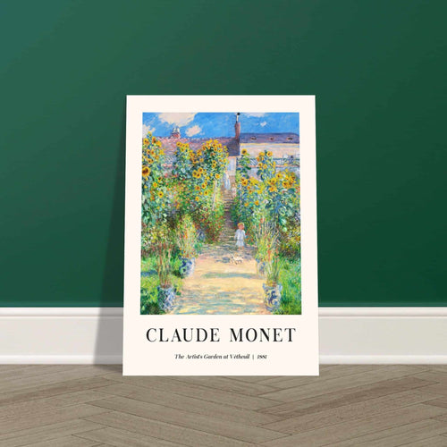 Artfulprints Poster Claude Monet - The artist's garden at Vétheuil   - 70x100 cm - Groen