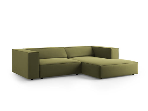 Cosmopolitan Design rechter hoekbank Arendal 3-zits, flueel, lichtgroen - 166x224x70cm