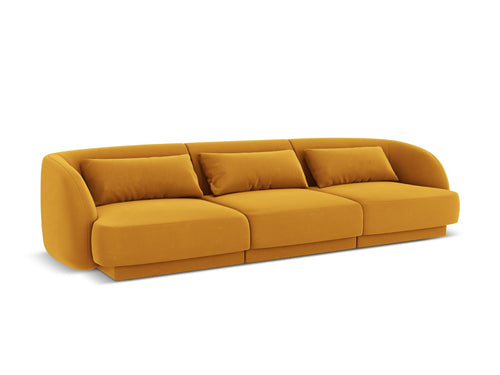 Cosmopolitan Design Bank Tulum 3-zits, flueel, geel - 90x255x70cm