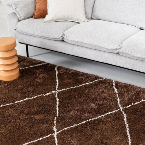 Interieur05 berber vloerkleed Nea- roest/cream - 150 x 80 cm