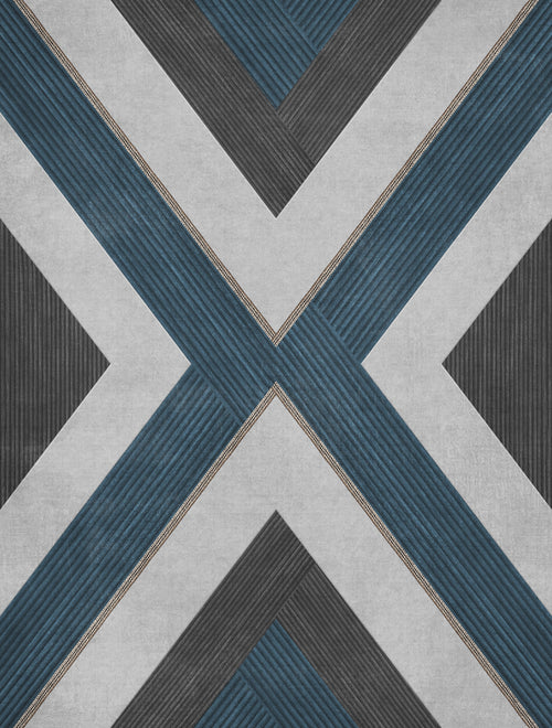 Sanders & Sanders behang geometrische vormen vergrijsd blauw en beige - 53 cm x 10 m - 640551 - vtwonen shop