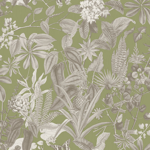 Sanders & Sanders behang tropische bladeren en bloemen vergrijsd groen - 53 cm x 10 m - 640244 - vtwonen shop