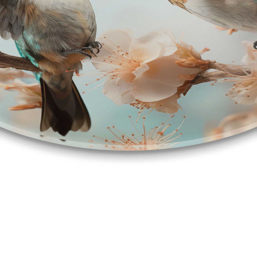 Reinders Kolibri in de lente glasschilderij -  beige - hobbyruimte - Ø 50cm