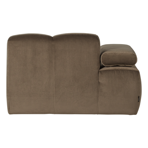 WOOOD chaise longue bank links Mojo - Velvet - Taupe - 74x124x162