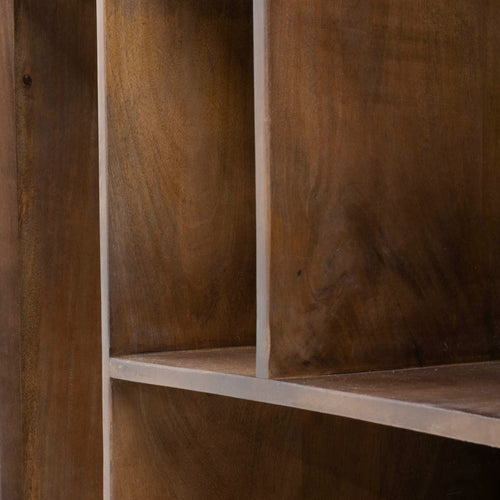 Giga Meubel Wandkast Finn - Donkerbruin Mangohout - 80x45x220cm - vtwonen shop